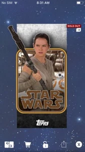 Topps Star Wars Digital Card Trader Rey Retro Stickers Insert - Picture 1 of 1