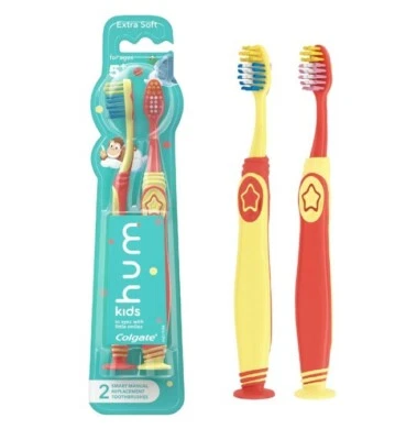 Colgate HUM Kids Smart Manual Toothbrush For Ages 5+, Yellow & Coral - Image 1 of 3