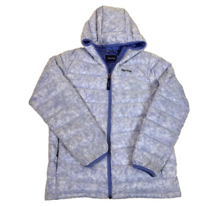 Marmot Grils Nika Lilac Down Puffer 550 Fill Full Zip Jacket Hooded Size XL