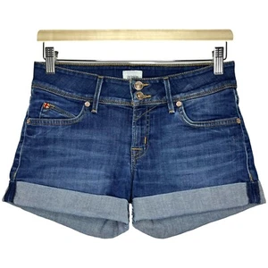 Hudson Croxley Mid Thigh Short Womens 25 Dark Blue Low-Rise Stretch Cuffed - Picture 1 of 13