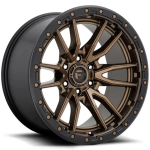 22x10 -13 Fuel 1PC D681 Rebel 6x5.5 Matte Bronze Black Ring Wheels (Set of 4) - Picture 1 of 1