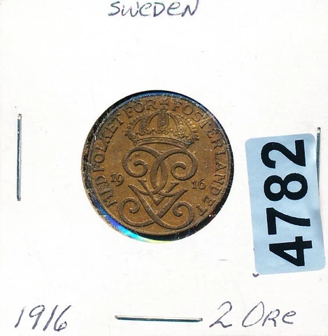 SWEDEN - 2 ORE - 1916 - AU -#4782 Cover