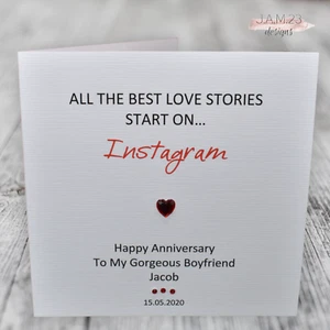 Personalised Love Story Wedding Anniversary Card - ANY WORDING - Picture 1 of 9