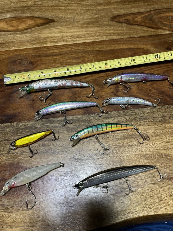 Yozuri Fishing Lures. Mag Crystal Minnow. SP. Pin Minnow. Rare Styles All Marked - Image 1 of 4
