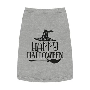 Happy Halloween Hat Broom Pet Tank Top - Picture 1 of 25