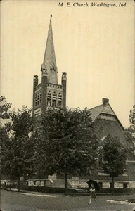 Washington,IN M.E. Church c1910 Daviess County Indiana Postcard - Picture 1 of 2