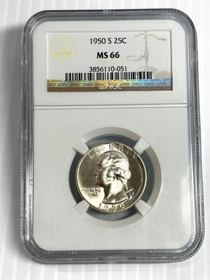 Washington Quarter, 1950-S, NGC MS66 - Blazing Luster! - Image 1 of 2