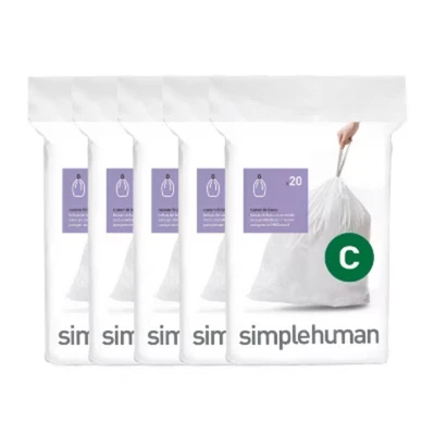 Revestimientos de bolsa de basura de cocina simplehuman 10-12L código C ajuste personalizado 5 paquetes rápidos  Foto 1 de 4