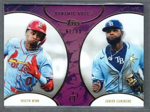 2025 Topps Dynamic Duals Junior Caminero Masyn Winn púrpura #/99 Rays Cardinals - Imagen 1 de 2