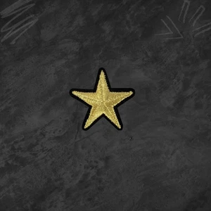 Tiny Gold Star Patch Iron-On Embroidered Applique Craft Sewing DIY - Picture 1 of 4