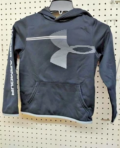 Under Armour Boys Armour Youth Hoodie Black Size S - Picture 1 of 2