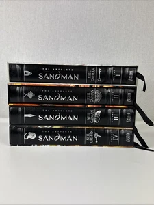 4 Volumes Absolute Sandman Leather Slipcased Editions Neil Gaiman Vertigo Signed - Picture 1 of 22