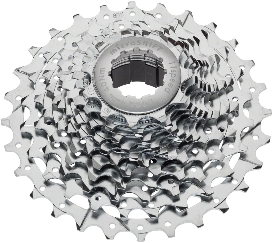 microSHIFT G11 Cassette - 11 Speed, 11-28t, Silver, Chrome Plated, With Spider - Image 1 of 1