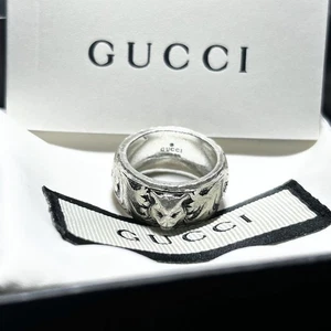 Anello GUCCI gatto arabesco misura 10 argento - Foto 1 di 8