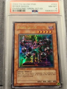 PSA 8 2003 YUGIOH PGD-103 BYSER SHOCK 1ST EDITION ULTRA RARE NEAR MINT-MINT - Picture 1 of 8