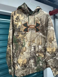 Men's Under Armour Fleece Realtree Camo Hoodie Long Sleeve Loose Pullover Sz L - Picture 1 of 4