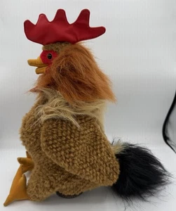 Folkmanis Puppet 17" Brown Chicken Rooster Red Comb Hand Puppet Plush Toy - Picture 1 of 8