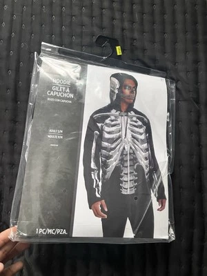 Black and white skeleton hoodie costume size adult small #Halloween #Costume - Image 1 of 2