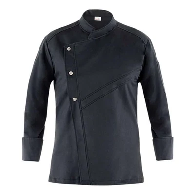 Giacca Cuoco Samuel Nera a Manica Lunga in Misto Lyocell - GIBLOR'S - Pizzaiolo - Immagine 1 di 4