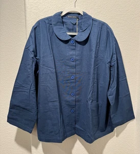 Neu mit Etikett Gudrun Sjoden Gänseblümchenjacke Gr. XXL blau Taschen Knopfkragen 100 % Baumwolle - Bild 1 von 13