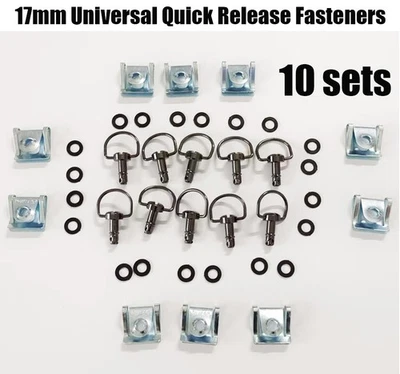 Sujetadores de carenado de 1/4 vuelta de liberación rápida para motocicleta 10 piezas con pasadores de 17 mm anillo en D Foto 1 de 4