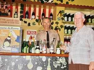 Man Maybe Enjoying Roma Wine Tasting Room a Bit Too Much: 1970's 35mm Slide - Bild 1 von 4
