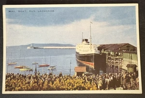 vtg postcard Mail Boat Dun Laoghaire Ireland UK Valentine unposted - Picture 1 of 2
