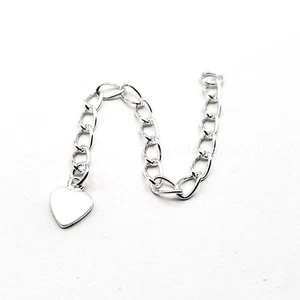 Sterling Silber Verlängerungskette 3" 925 mit 6 mm Herz 1 Stück Halskette Armband - Bild 1 von 8
