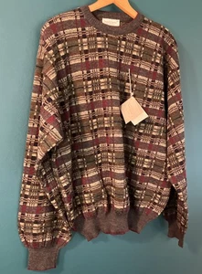 VTG Tricots St. Raphael NWT Pure New Merino Wool Jacquard Knit Sweater XL READ - Picture 1 of 14