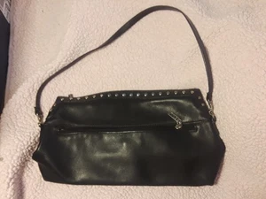 Maxx New York Cartera de una sola correa Bolso de noche Hombro Cuero negro Tachonado - Imagen 1 de 11