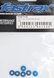 M3 Countersunk Washers in Blue Anodised Aluminium 6 pcs -Fastrax FAST140 - Picture 1 of 1