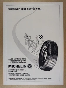 1960 Michelin X Tires 'whatever your sports car' vintage print Ad - Picture 1 of 1