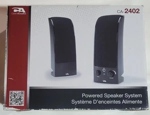 CA-2402 Cyber Acoustics 2.0 Powered Speaker System, Black 646422002262 - Picture 1 of 4