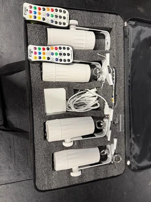 Chauvet DJ EZpin Pack 4 Battery Powered Pinspot Light Fixtures w IRC Remote+Case - Image 1 of 3