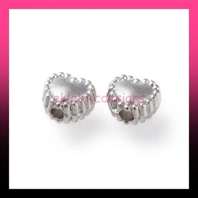 Contas espaçadoras de coração tibetano liga de metal prata antiga a granel 5 mm x 6 mm 200 peças - Imagem 1 de 3