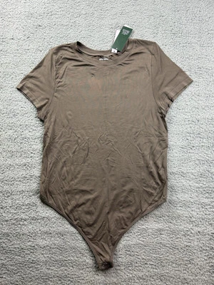 Wild Fable Women's Size XXL Short Sleeve Bodysuit Taupe - Image 1 of 4
