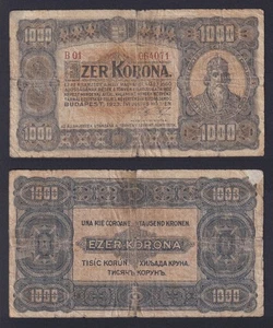 Banconota Ungheria 1000 korona 1923 P.-75a MB+/F+ - Picture 1 of 1