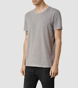 T-shirt a righe All Saints Designer Henning Trigger Crew XS M L NUOVA CON ETICHETTE - Foto 1 di 4