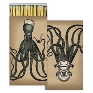 Octopus Set of 2 Large Matchboxes with Wooden Matches - Picture 1 of 2
