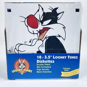 Looney Tunes 3.5" Diskettes 10 pack IBM formatted 1.44MB by Fellowes NOS sealed - Afbeelding 1 van 9