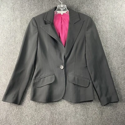 Trina Turk Blazer женщин 2 черный куртка официальный одна кнопка карьера - Изображение 1 из 4