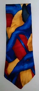 J Garcia Krawatte Seide Collector's Edition Blau Rot Gelb Mehrfarbig - Bild 1 von 2