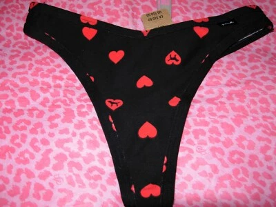 Victoria's Secret PINK Sexy Thong String V-Cut Valentine's Day Cute Red Hearts S - Image 1 of 2