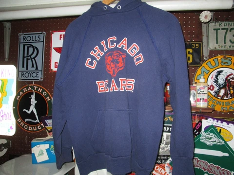 Champion Vtg 80s Chicago Bears Raglan Hoodie Sweat Shirt t jersey L MADE IN USA Cover