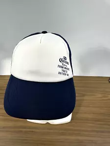 Corona Hat Trucker Snapback White Blue Foam Mesh Crown Over Cap - Picture 1 of 6