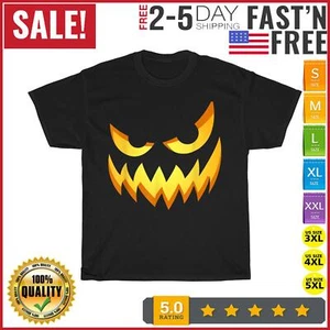 Halloween Costume Jack O Lantern Scary Carved Pumpkin Face T Shirt Men Women NEW - Picture 1 of 9