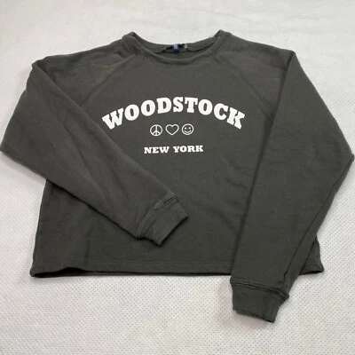 Sudadera One Clothing talla XS gris recortada Woodstock Nueva York ropa de calle retro Foto 1 de 4