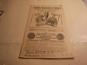 1903.classeur totalisateur monnaie (Henri Burin). - Foto 1 di 1