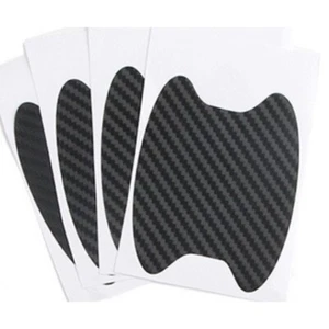 4PC Black Carbon Fiber Car SUV Truck Door Handle Anti-Scratch Protector Sticker - Picture 1 of 4