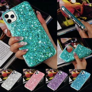 Girls Cute Bling Glitter Case for iPhone 15 Pro Max 14 13 12 11 XR SE Soft Cover - Picture 1 of 26